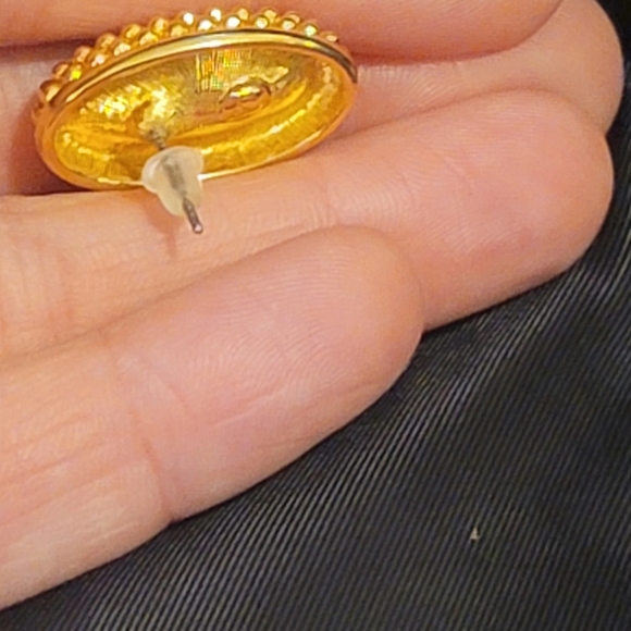 Vintage Swarovski Gold-Tone Oval Pink Crystal Stud Earrings 12.2g - Picture 15 of 16